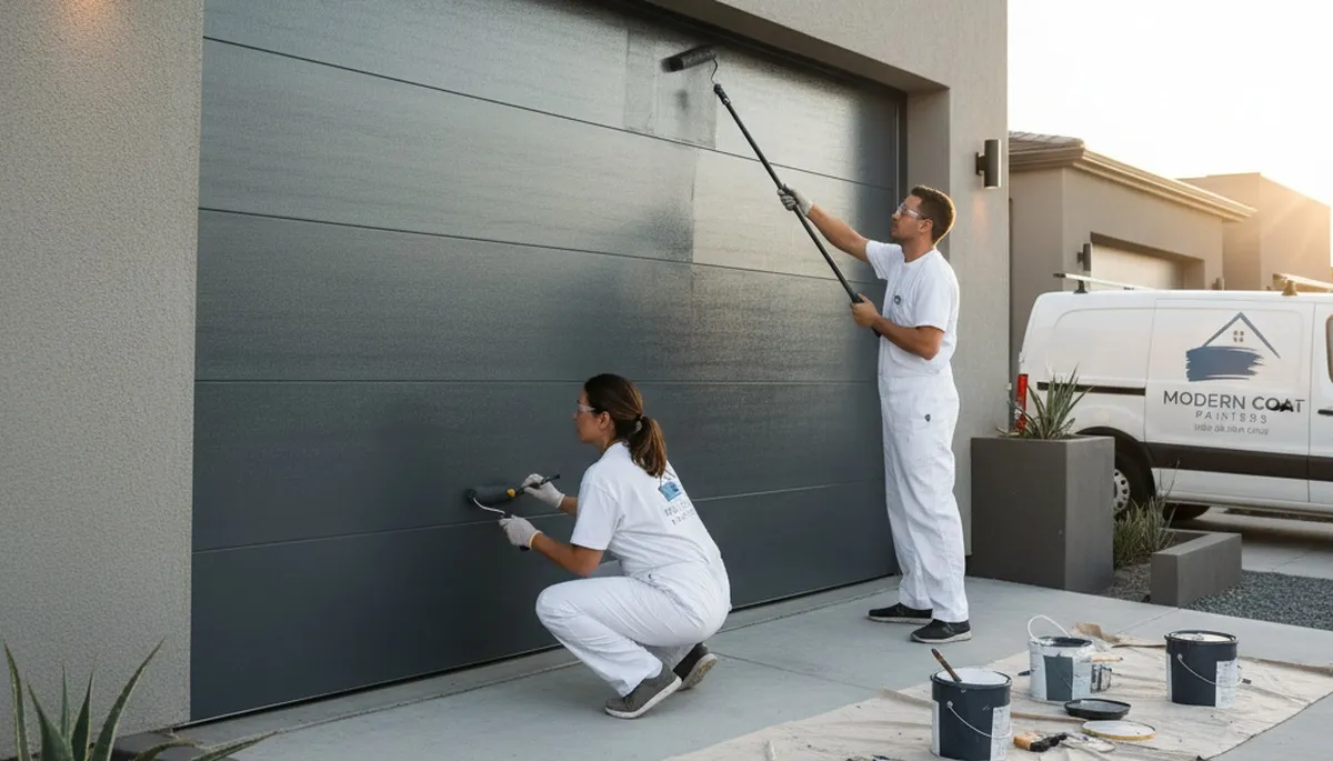 Professional garage door painting in Austin TX boosting curb appeal with durable exterior finish