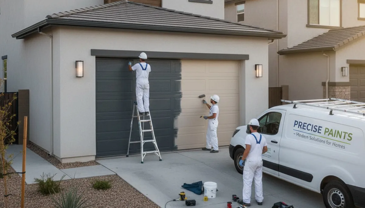 Professional garage door painting in Austin TX boosting curb appeal with durable exterior finishes