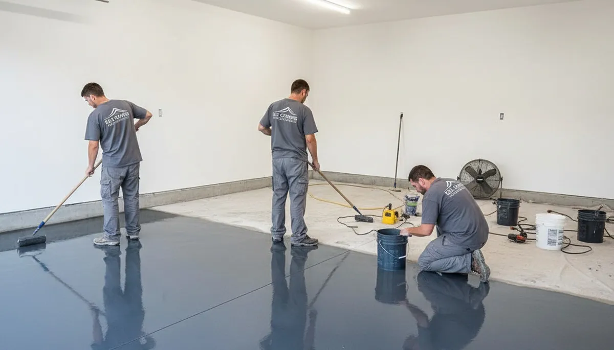 Professional epoxy garage floor coating in Austin, TX enhancing durability and curb appeal