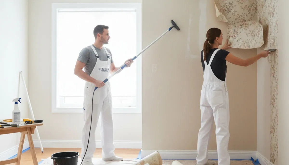 Professional wallpaper removal and wall prep by expert painters in Austin, TX
